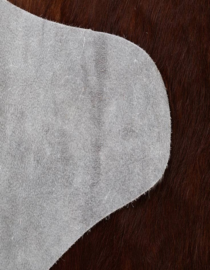 Detail image of 7' x 7' 3 Cowhide Leather Square Rug