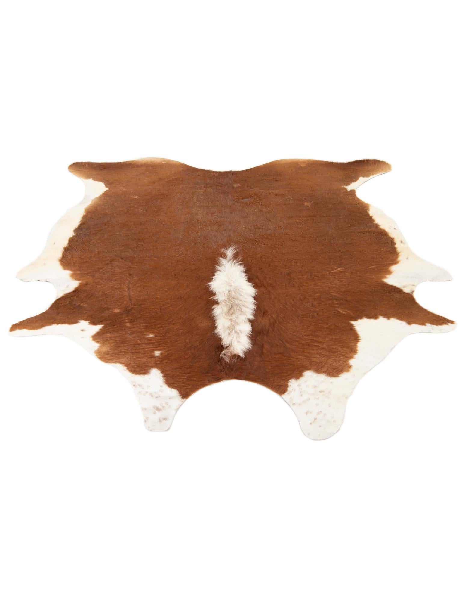 6' 2 x 6' 11 Cowhide Leather Square Rug