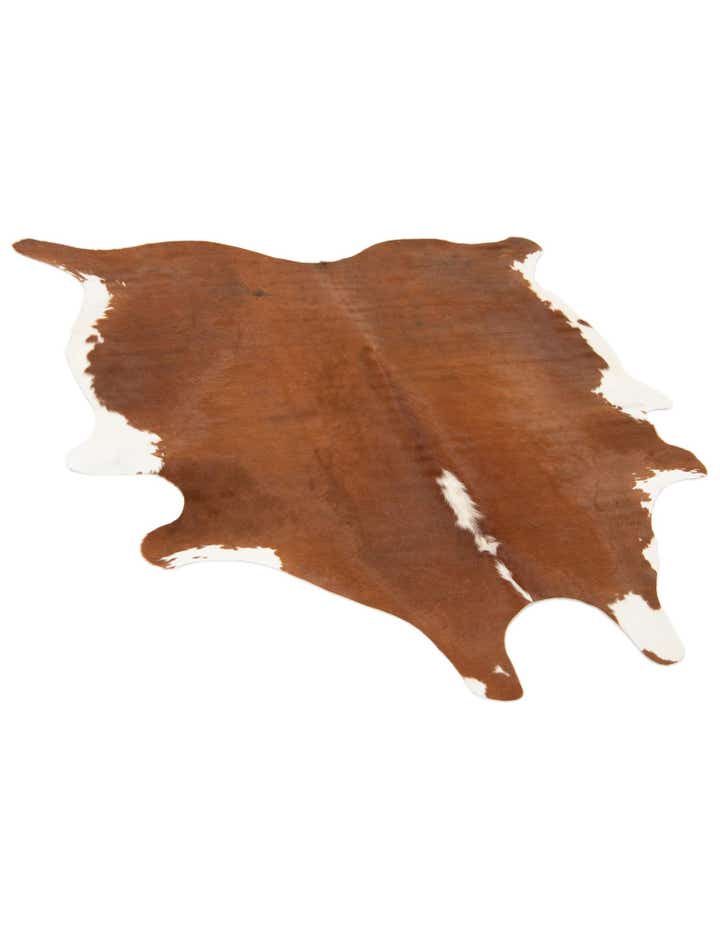 5' 9 x 6' 1 Cowhide Leather Square Rug