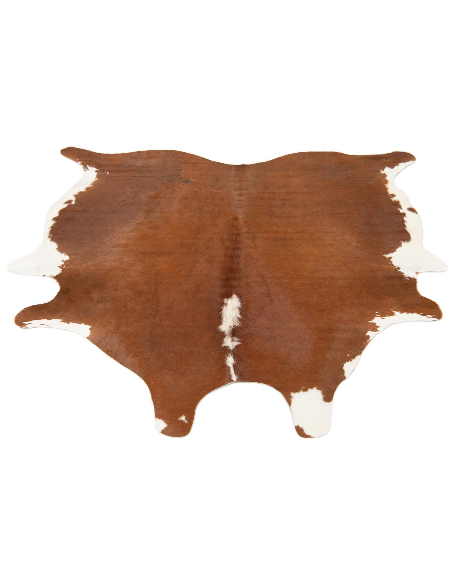 5' 9 x 6' 1 Cowhide Leather Square Rug