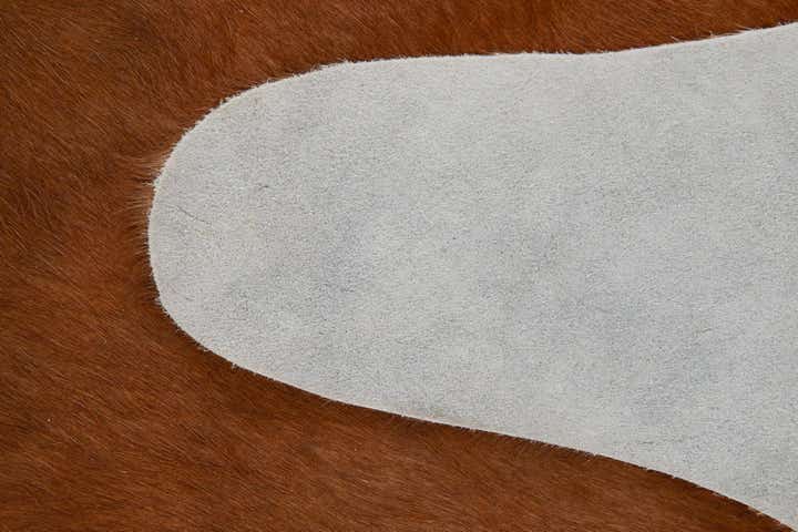 5' 9 x 6' 1 Cowhide Leather Square Rug