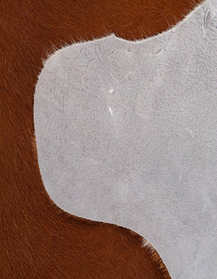 Detail image of 6' x 6' 2 Cowhide Leather Square Rug