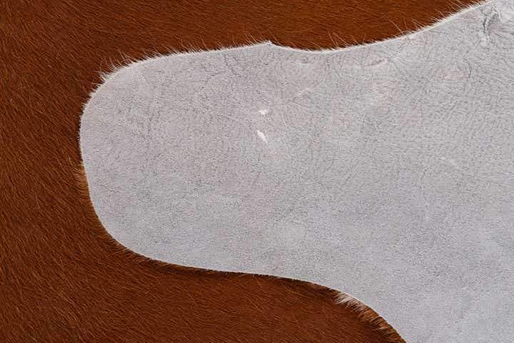 6' x 6' 2 Cowhide Leather Square Rug