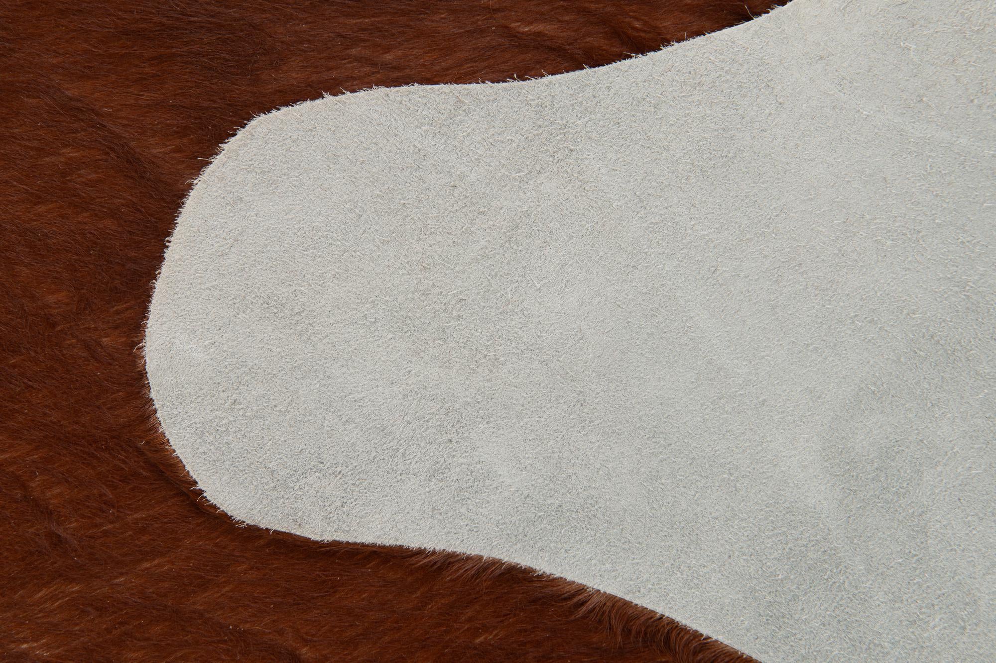 6' 6 x 6' 7 Cowhide Leather Square Rug