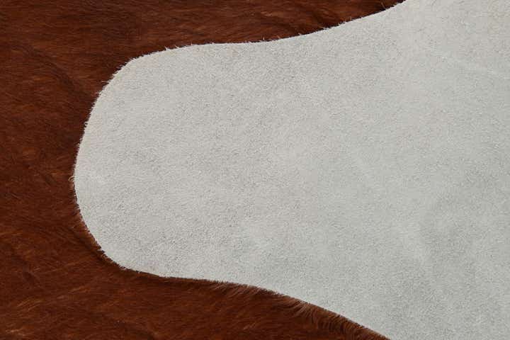 6' 6 x 6' 7 Cowhide Leather Square Rug