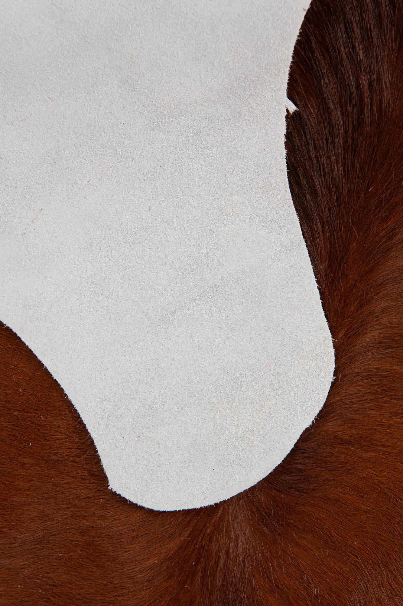 5' 1 x 5' 4 Cowhide Leather Square Rug