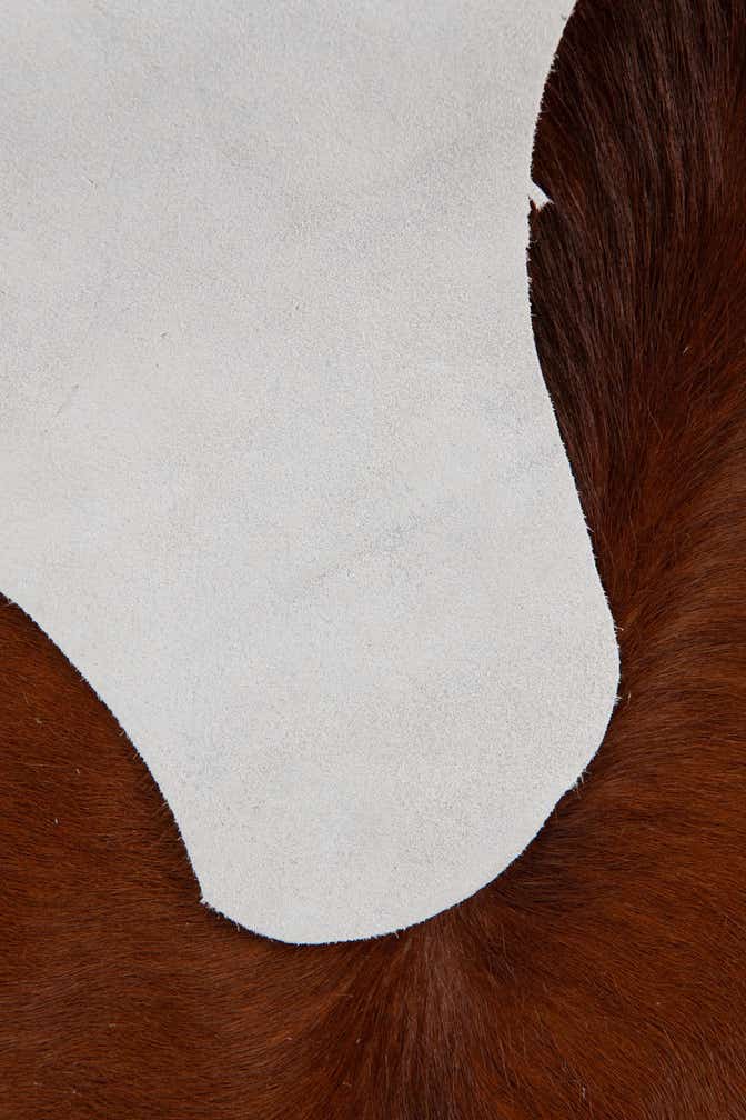 5' 1 x 5' 4 Cowhide Leather Square Rug