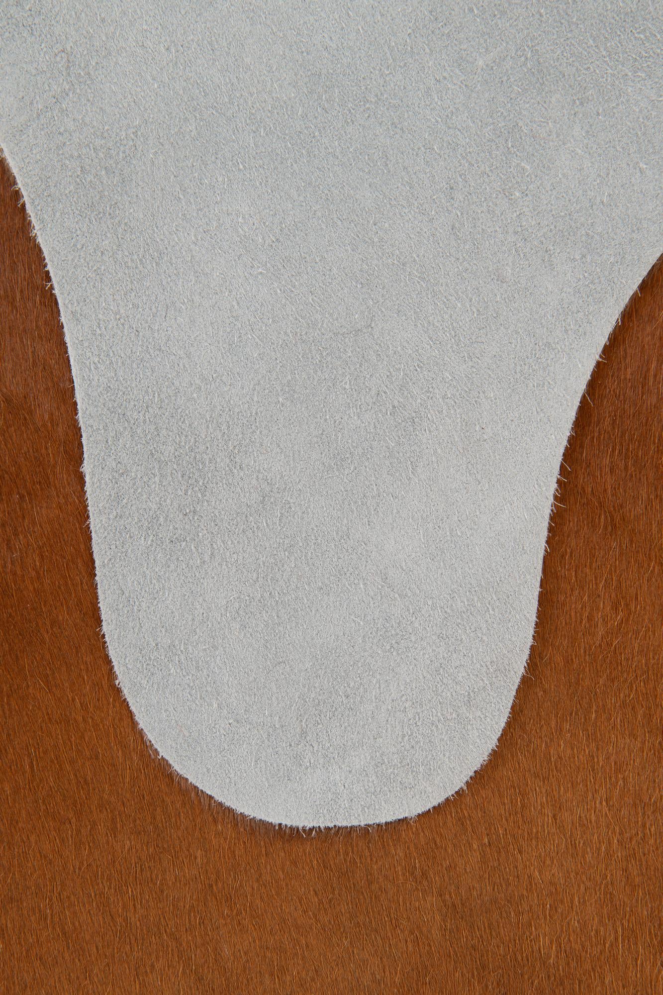 6' 4 x 6' 11 Cowhide Leather Square Rug