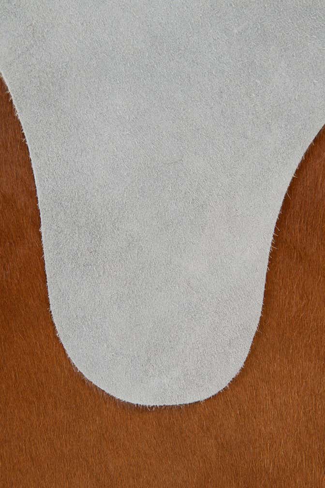 6' 4 x 6' 11 Cowhide Leather Square Rug