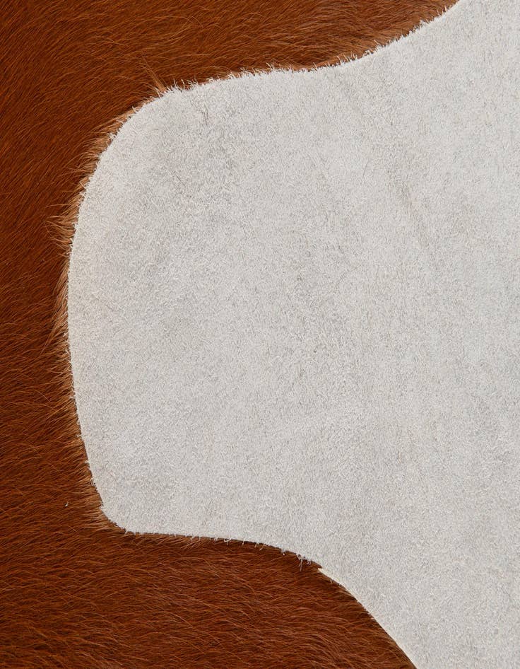 Detail image of 4' 11 x 4' 11 Cowhide Leather Square Rug