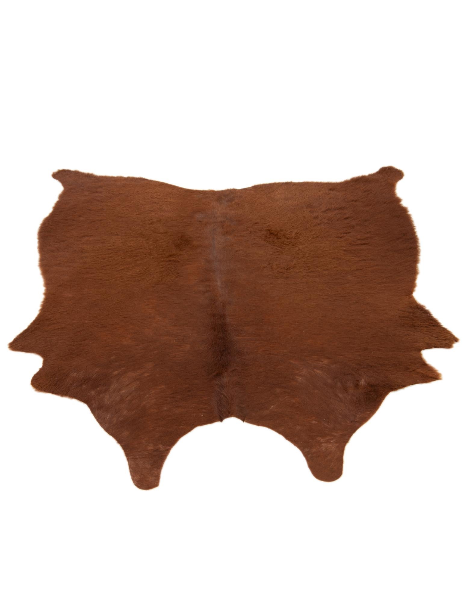 4' 11 x 5' 5 Cowhide Leather Square Rug