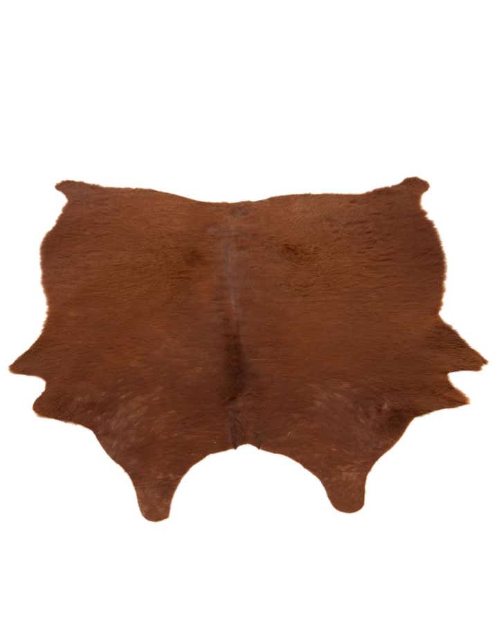 4' 11 x 5' 5 Cowhide Leather Square Rug