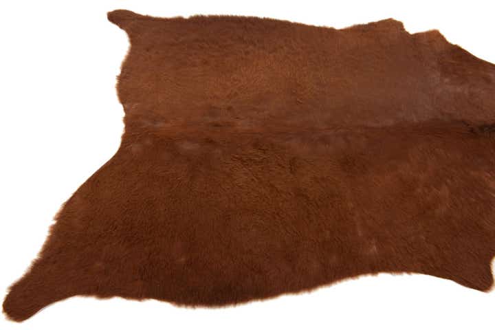 4' 11 x 5' 5 Cowhide Leather Square Rug