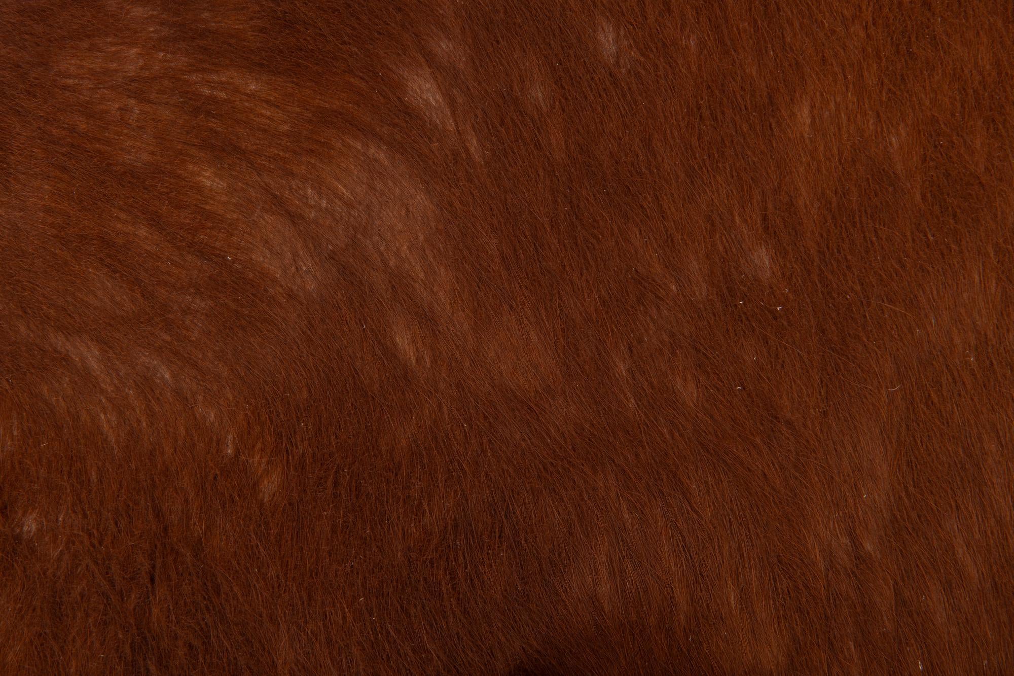 4' 11 x 5' 5 Cowhide Leather Square Rug