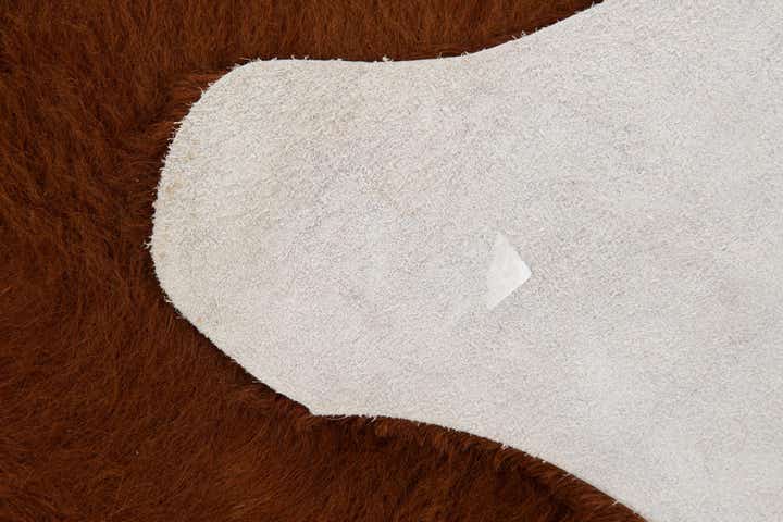 4' 11 x 5' 5 Cowhide Leather Square Rug