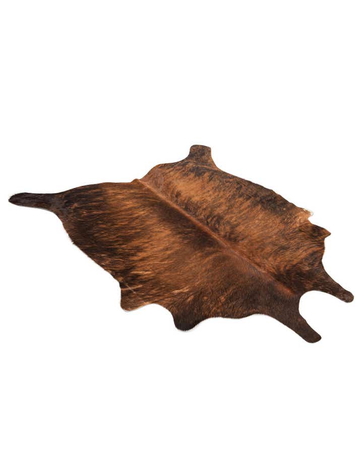 4' 4 x 4' 10 Cowhide Leather Square Rug