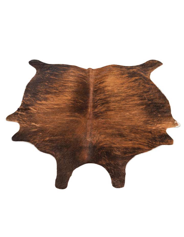 4' 4 x 4' 10 Cowhide Leather Square Rug