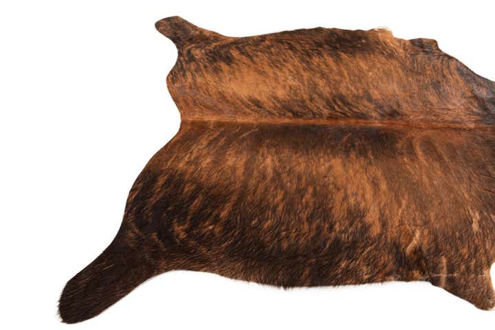 4' 4 x 4' 10 Cowhide Leather Square Rug