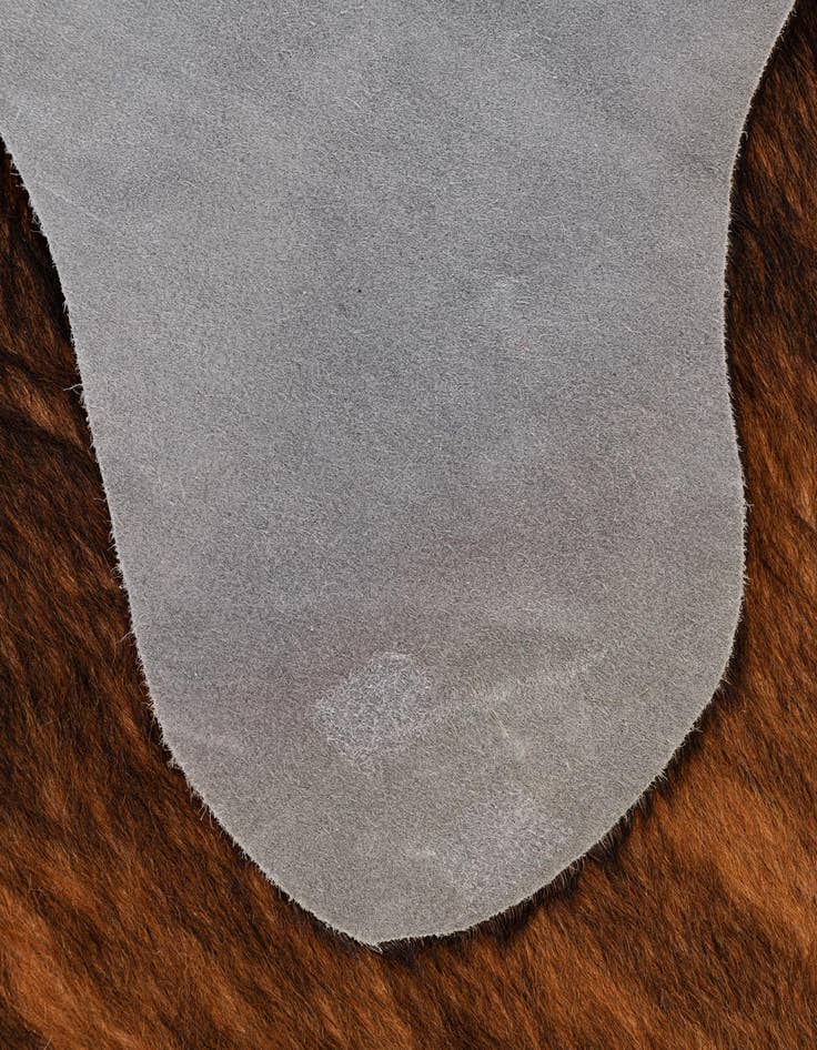 Detail image of 4' 4 x 4' 10 Cowhide Leather Square Rug