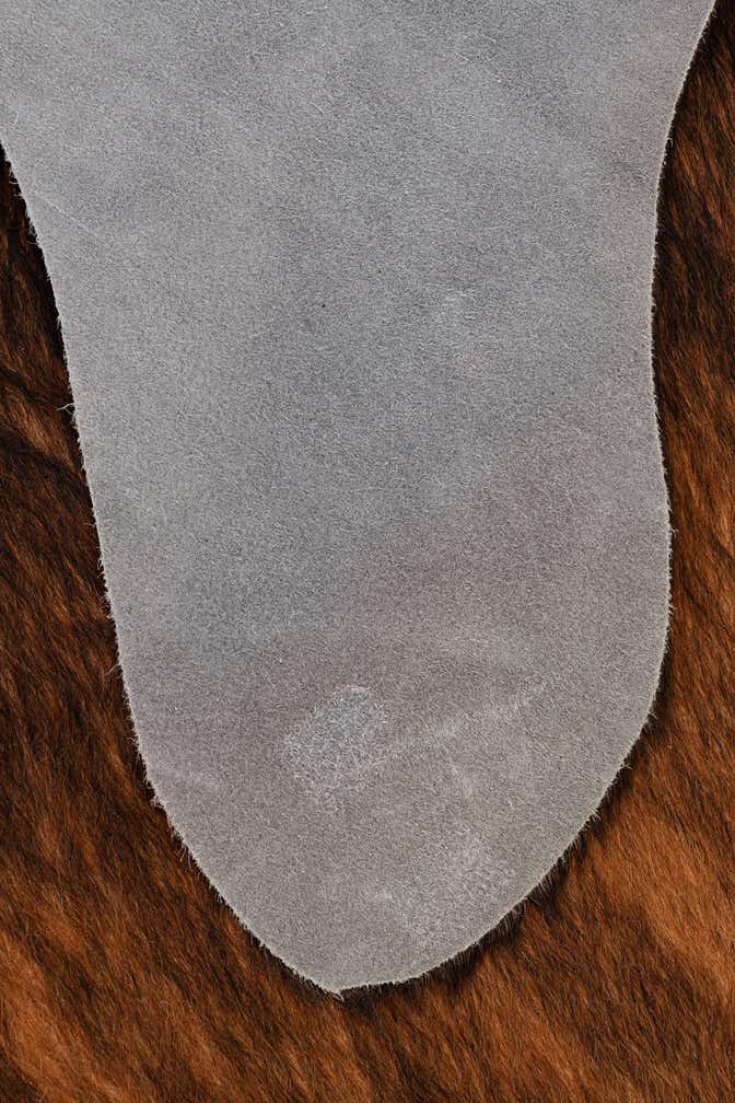 4' 4 x 4' 10 Cowhide Leather Square Rug