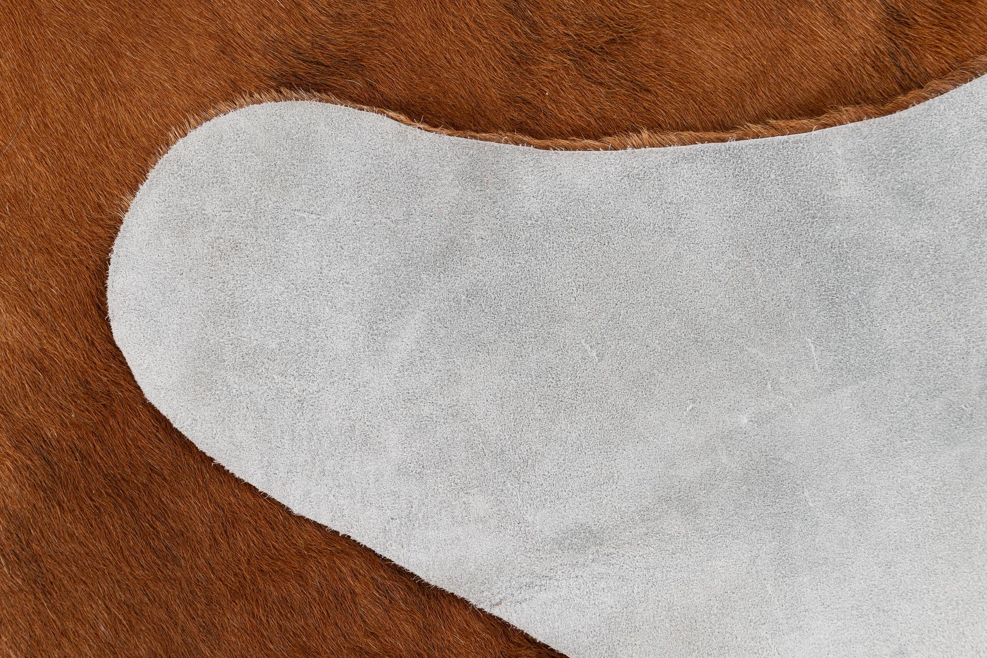 5' 10 x 6' 1 Cowhide Leather Square Rug