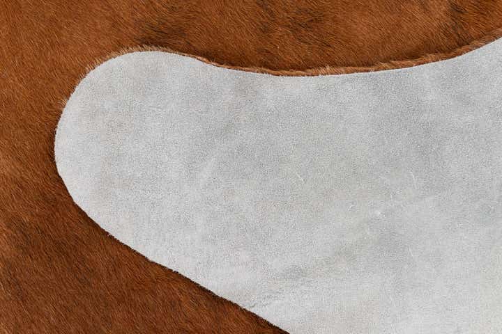 5' 10 x 6' 1 Cowhide Leather Square Rug