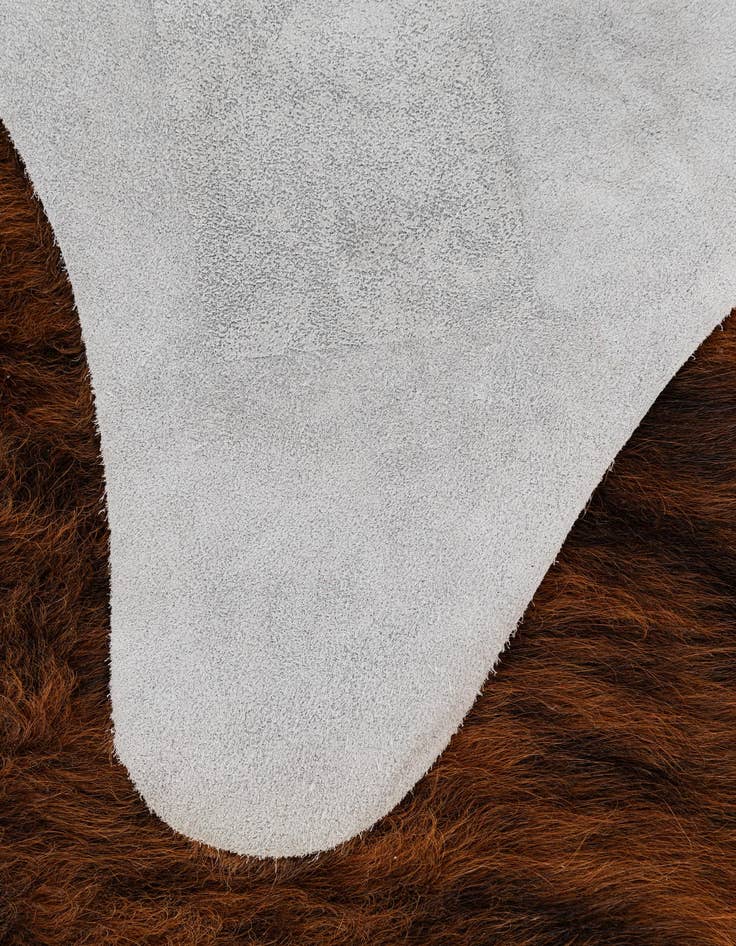 Detail image of 5' x 5' 6 Cowhide Leather Square Rug