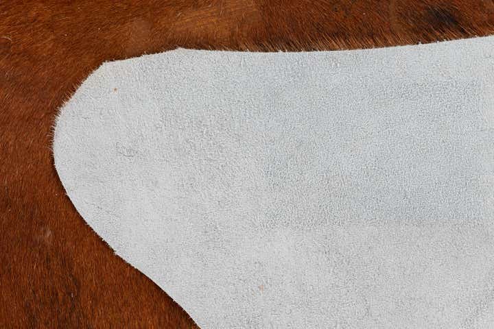 5' 4 x 5' 7 Cowhide Leather Square Rug