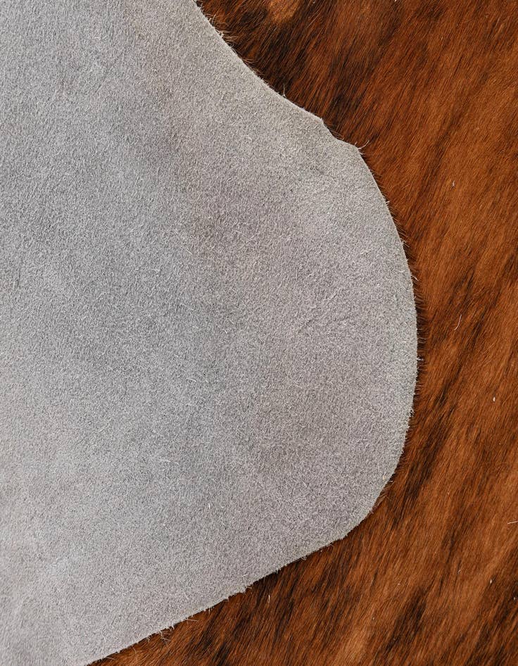 Detail image of 5' 3 x 5' 8 Cowhide Leather Square Rug