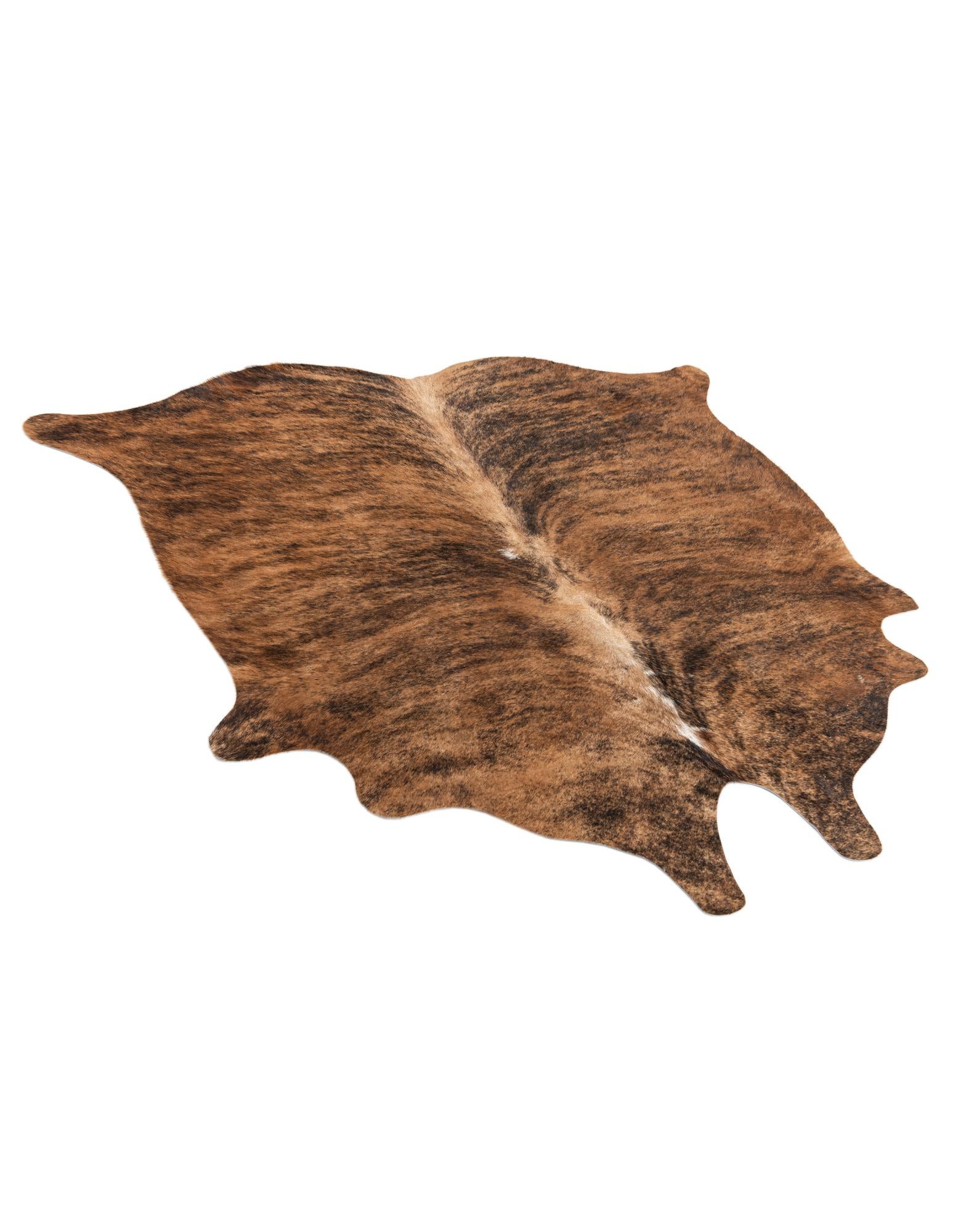 4' 10 x 5' 3 Cowhide Leather Square Rug