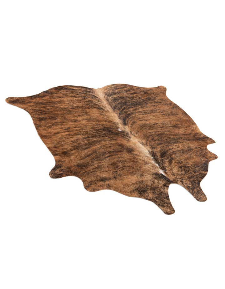 4' 10 x 5' 3 Cowhide Leather Square Rug