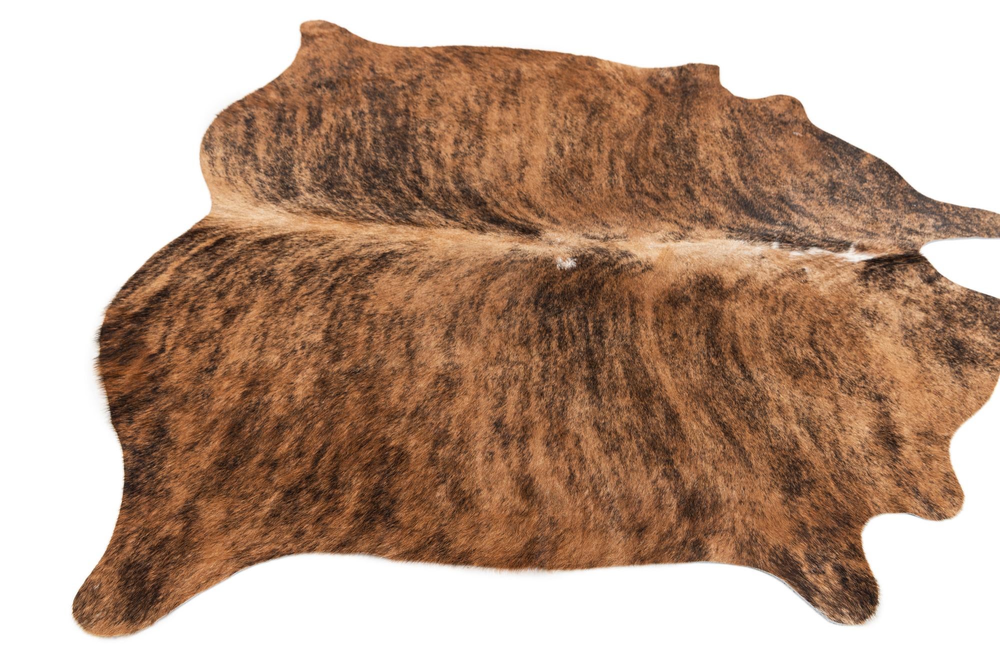 4' 10 x 5' 3 Cowhide Leather Square Rug