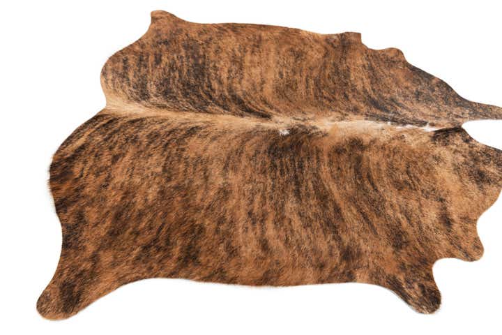4' 10 x 5' 3 Cowhide Leather Square Rug