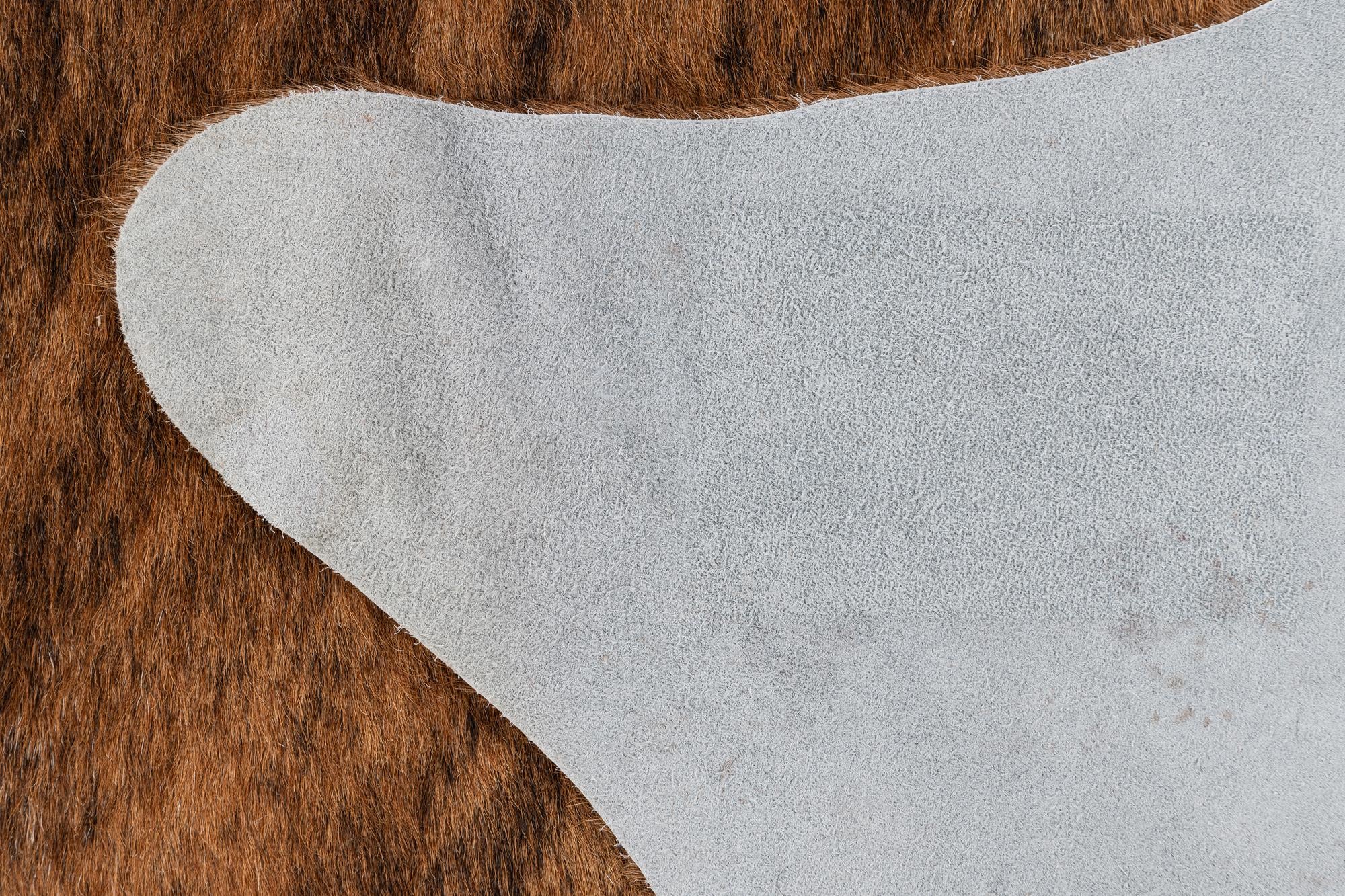 4' 10 x 5' 3 Cowhide Leather Square Rug