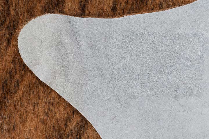 4' 10 x 5' 3 Cowhide Leather Square Rug