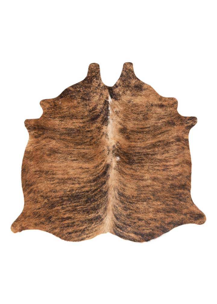 4' 10 x 5' 3 Cowhide Leather Square Rug