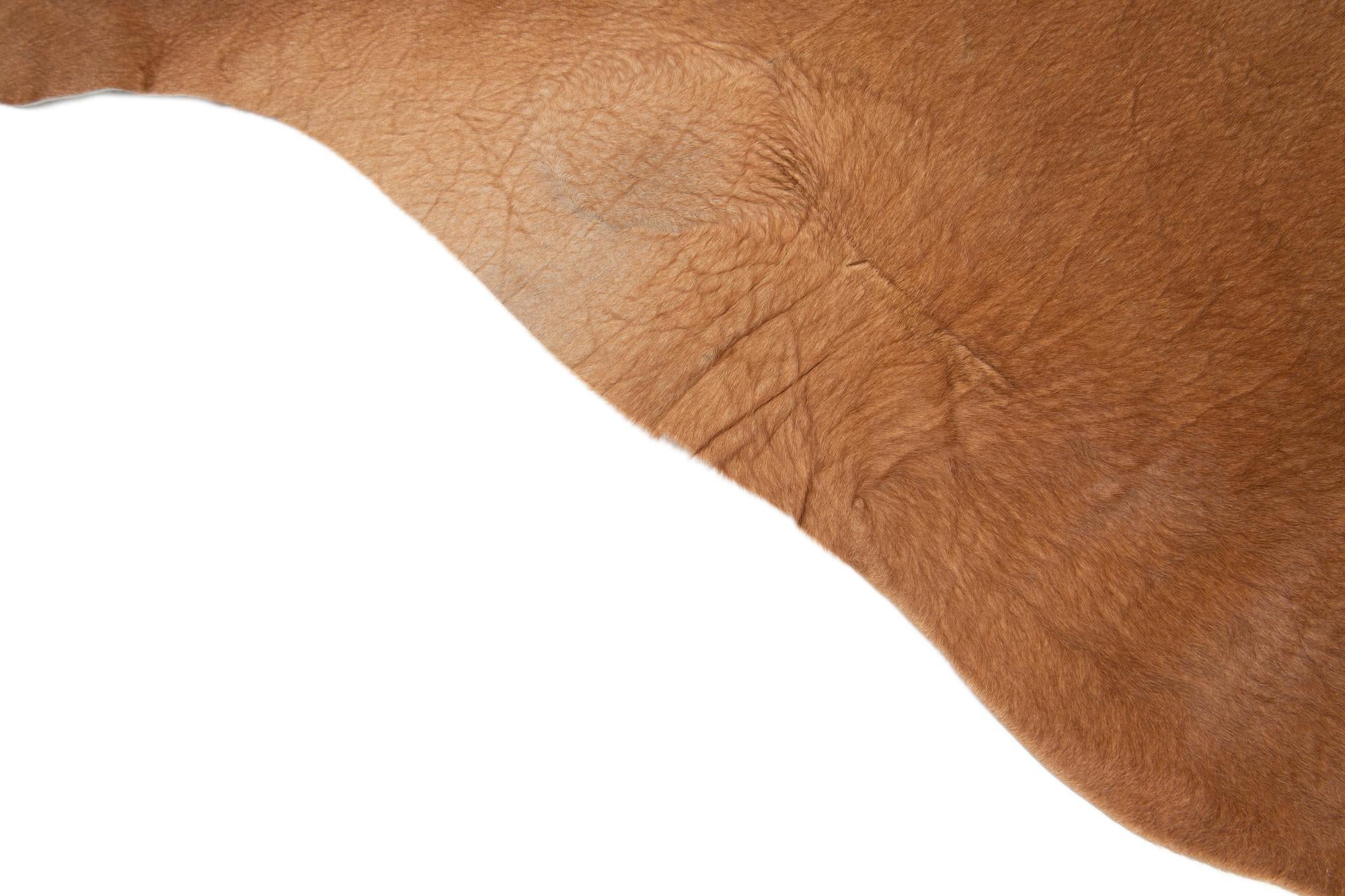 6' 5 x 6' 8 Cowhide Leather Square Rug
