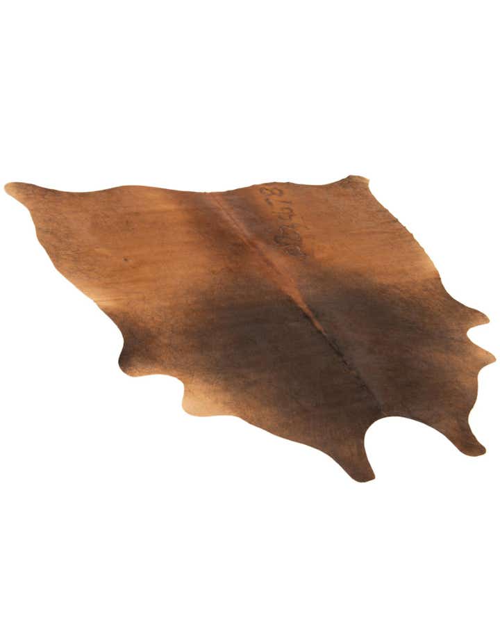 5' 2 x 5' 3 Cowhide Leather Square Rug