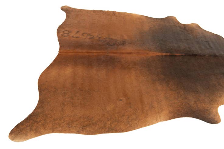 Detail image of 5' 2 x 5' 3 Cowhide Leather Square Rug