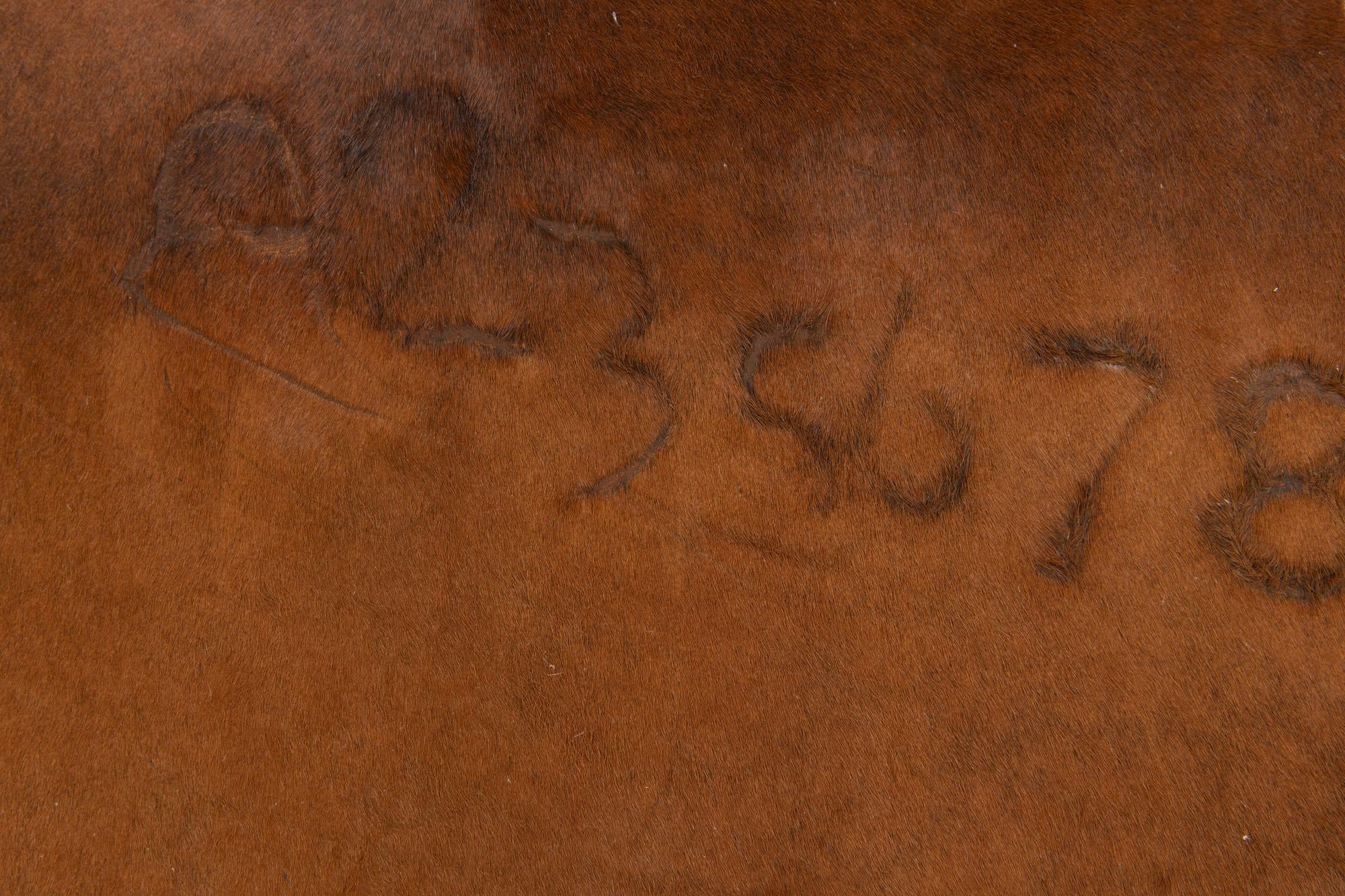 5' 2 x 5' 3 Cowhide Leather Square Rug