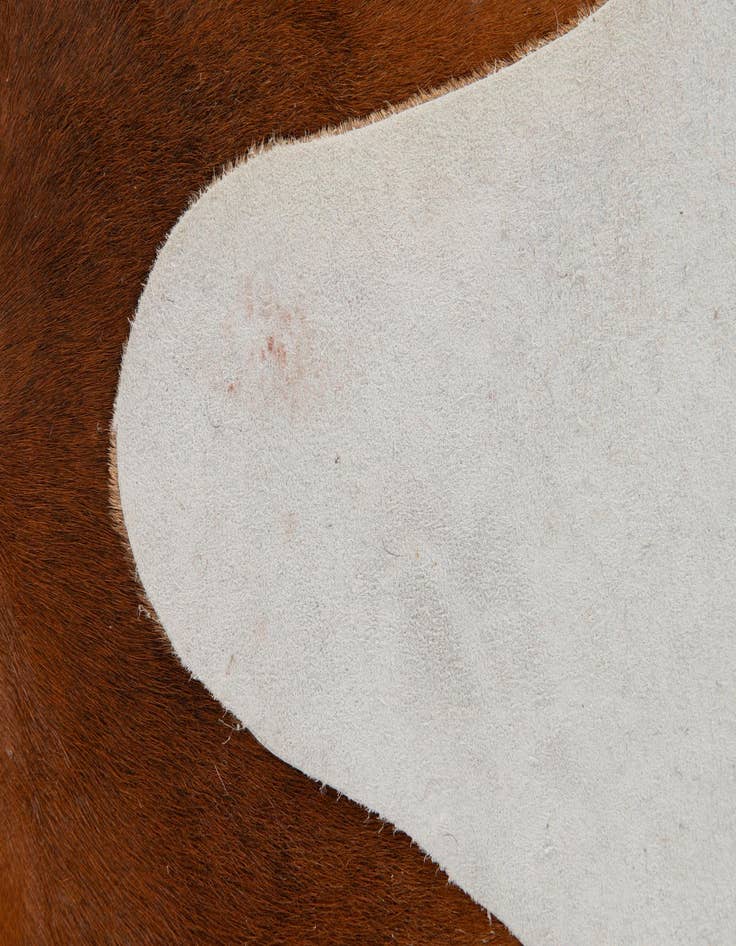 Detail image of 5' 2 x 5' 3 Cowhide Leather Square Rug