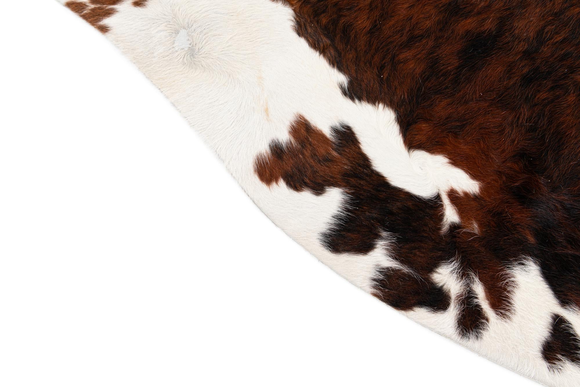 6' 7 x 7' 2 Cowhide Leather Square Rug