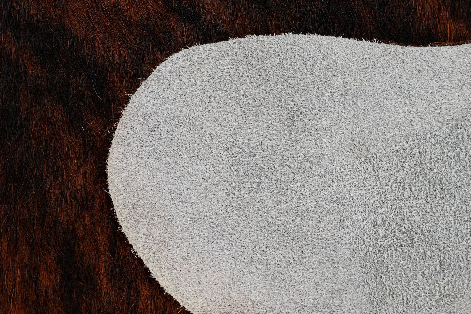 6' 7 x 7' 2 Cowhide Leather Square Rug