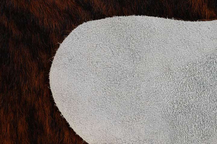 6' 7 x 7' 2 Cowhide Leather Square Rug