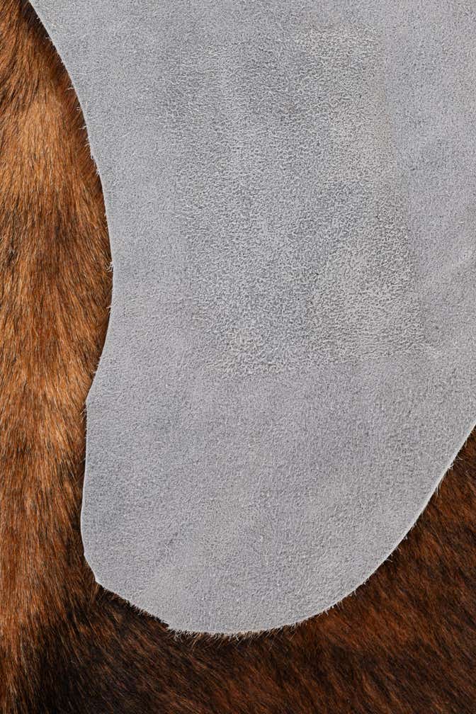 5' 8 x 6' 2 Cowhide Leather Square Rug