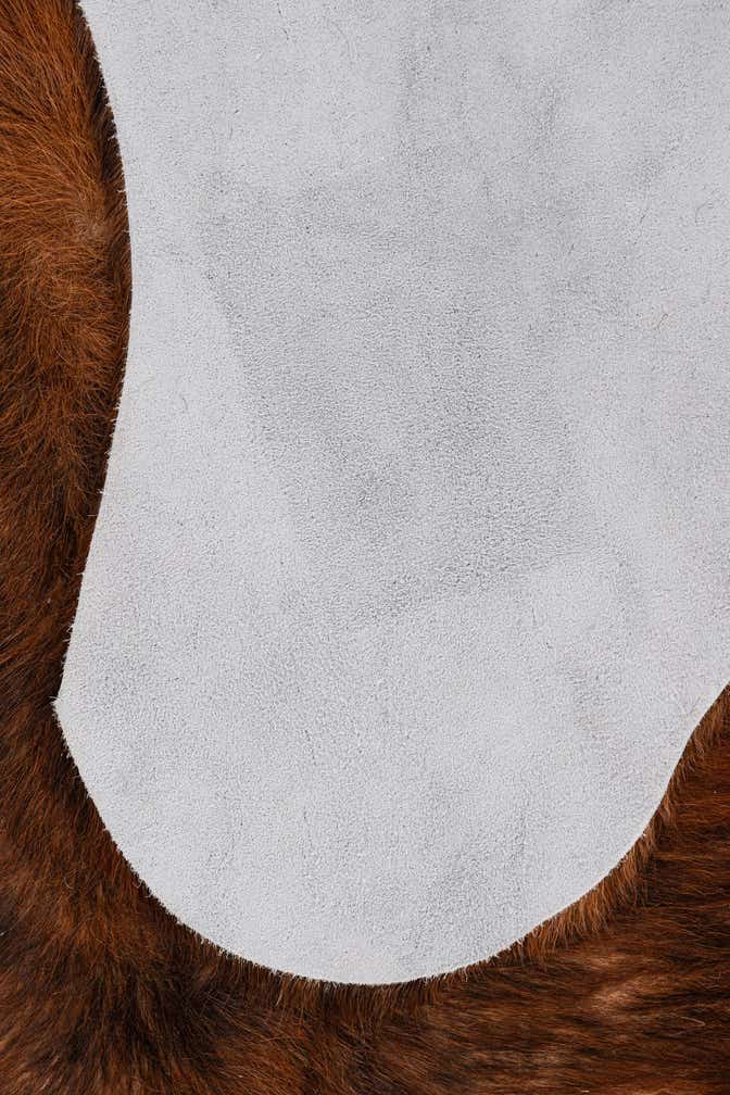 5' 8 x 5' 10 Cowhide Leather Square Rug