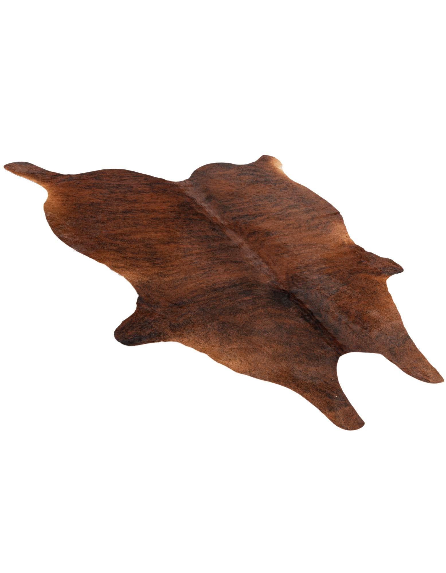 5' 1 x 5' 9 Cowhide Leather Square Rug