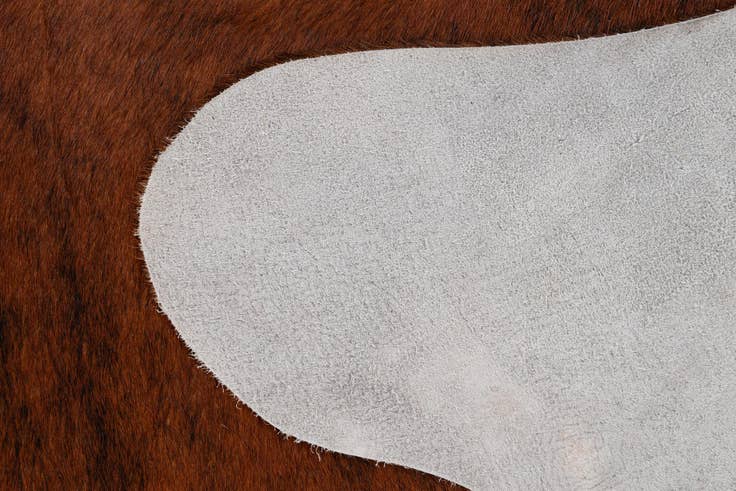 Detail image of 5' 1 x 5' 9 Cowhide Leather Square Rug