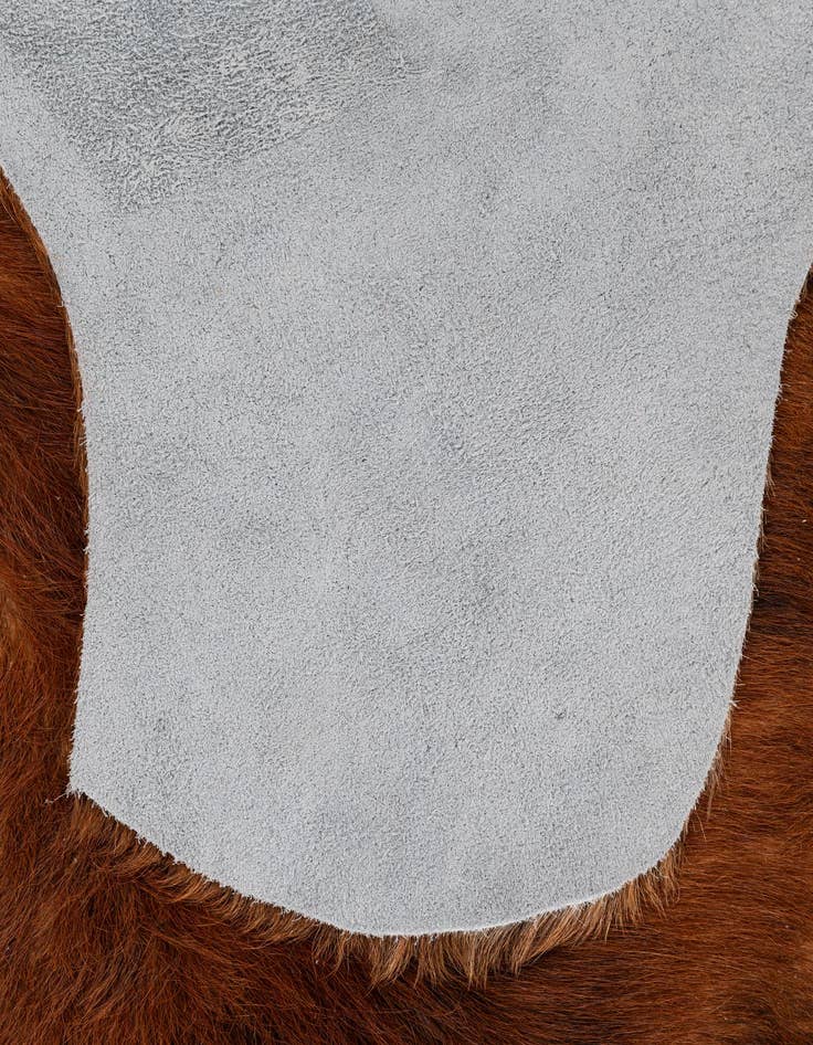 Detail image of 6' 3 x 7' 1 Cowhide Leather Square Rug