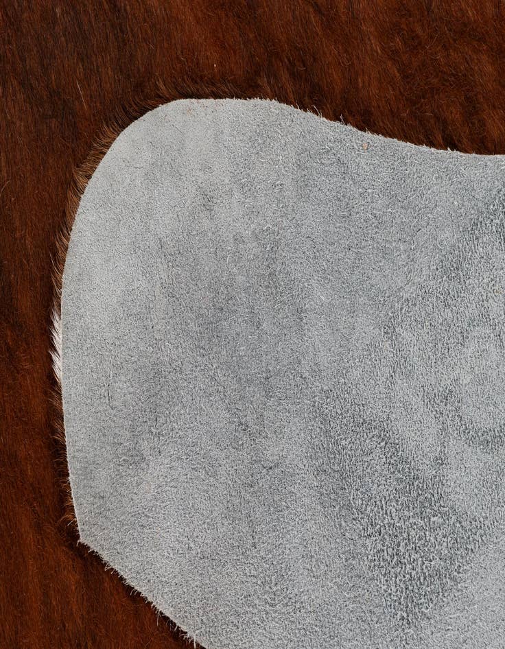 Detail image of 7' 2 x 7' 4 Cowhide Leather Square Rug